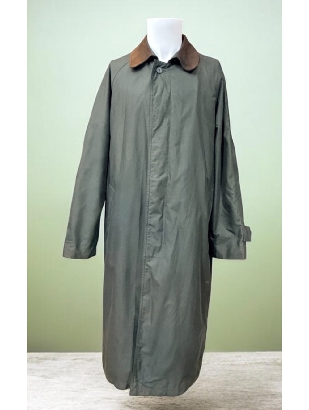 Ralph Lauren Men's Green Trench Rain Coat with Zip Out Wool Liner Size 40R